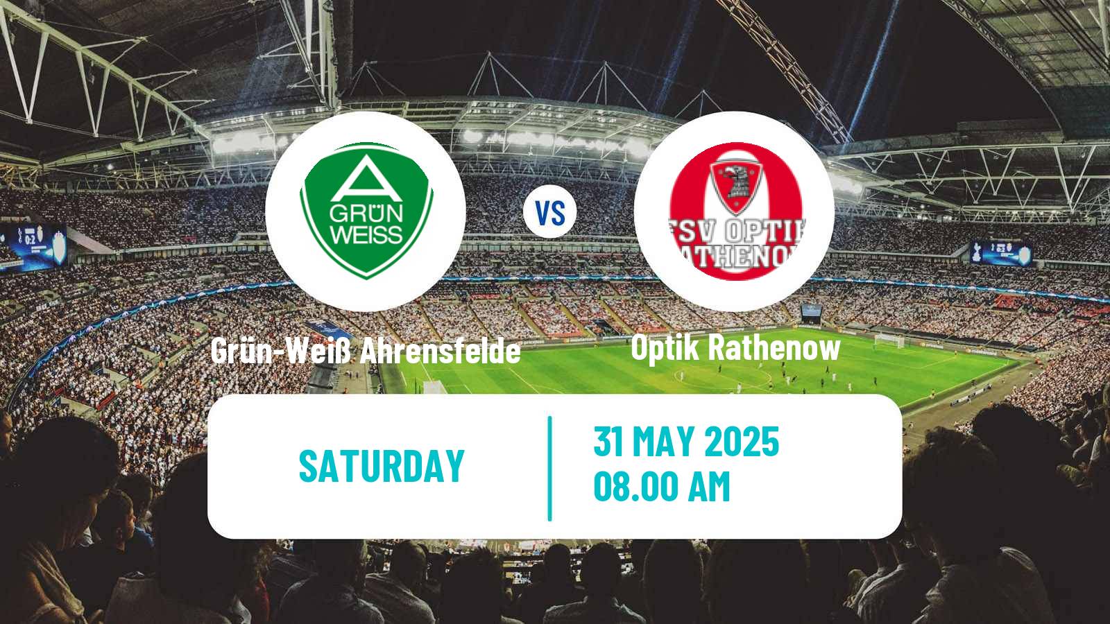 Soccer German Oberliga NOFV-Nord Grün-Weiß Ahrensfelde - Optik Rathenow
