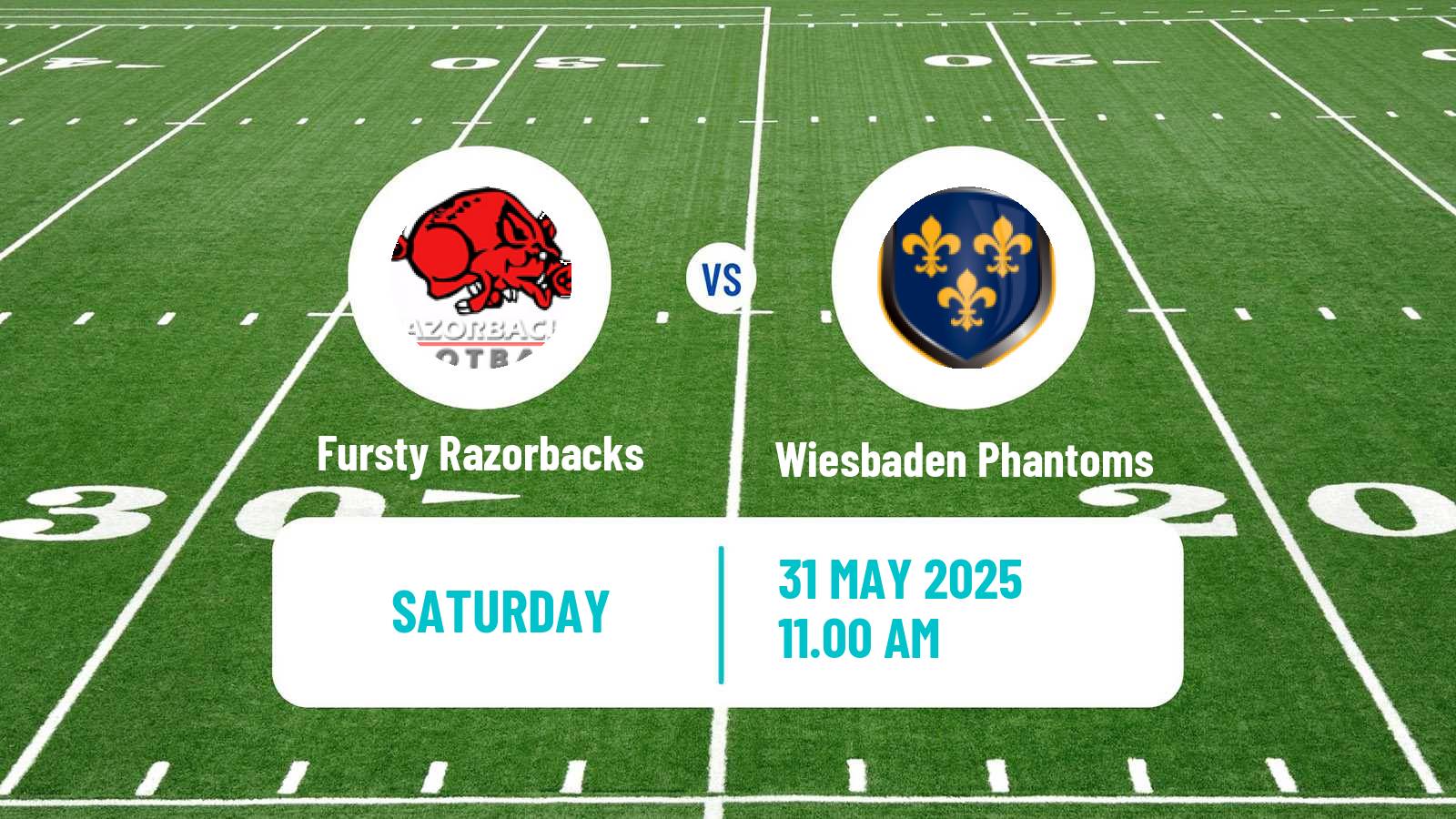 American football German GFL 2 Fursty Razorbacks - Wiesbaden Phantoms
