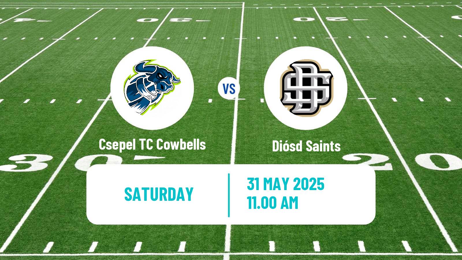 American football Hungarian HFL  American Football Csepel TC Cowbells - Diósd Saints
