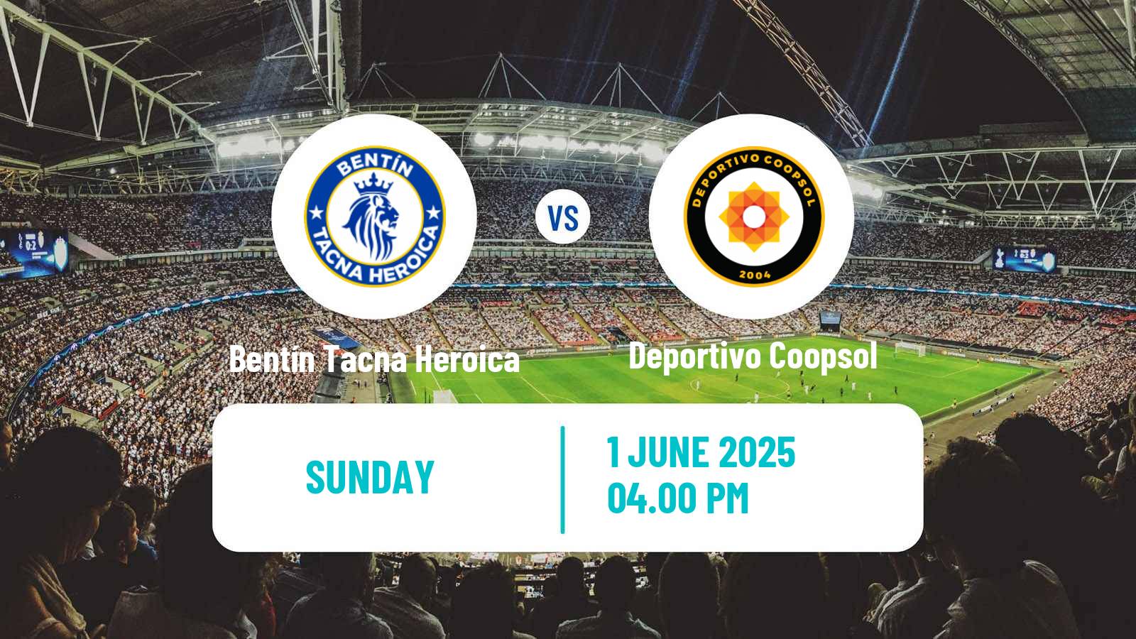 Soccer Peruvian Liga 2 Bentín Tacna Heroica - Deportivo Coopsol