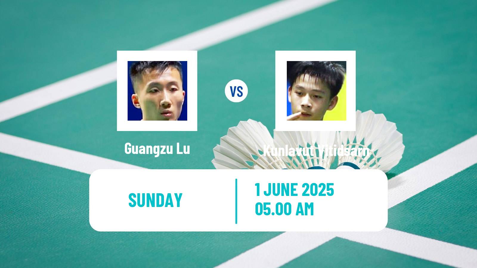 Badminton BWF World Tour Singapore Open Men Guangzu Lu - Kunlavut Vitidsarn
