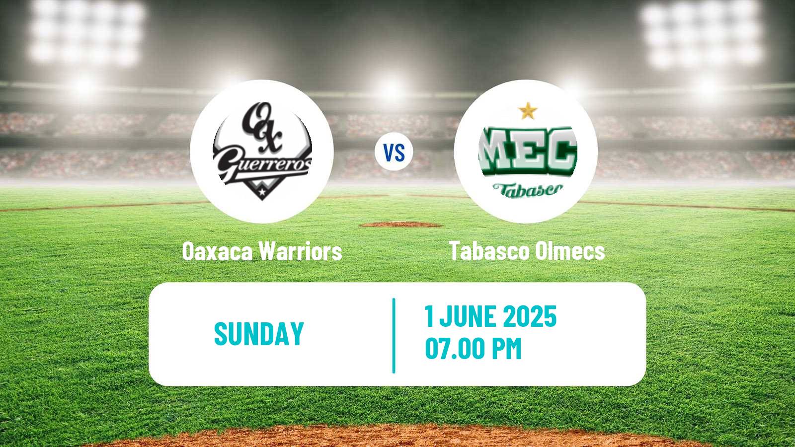 Baseball LMB Oaxaca Warriors - Tabasco Olmecs