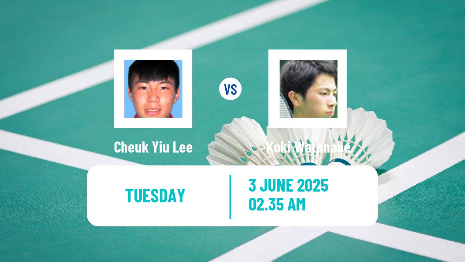 Badminton BWF World Tour Indonesia Open Men Cheuk Yiu Lee - Koki Watanabe