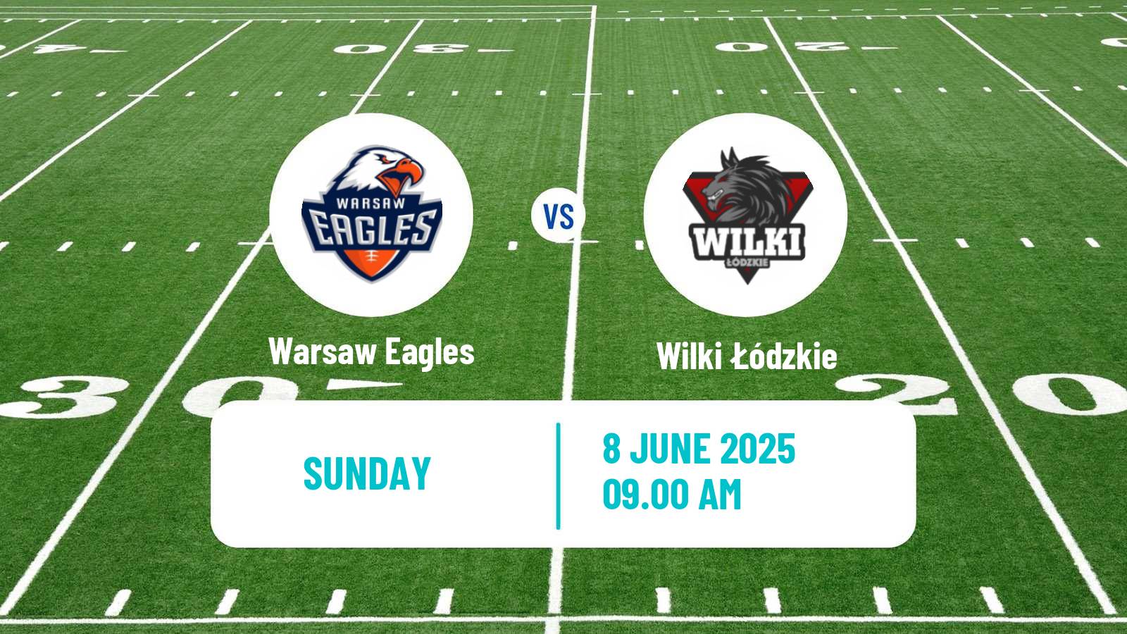 American football Polish PFL 1 Warsaw Eagles - Wilki Łódzkie