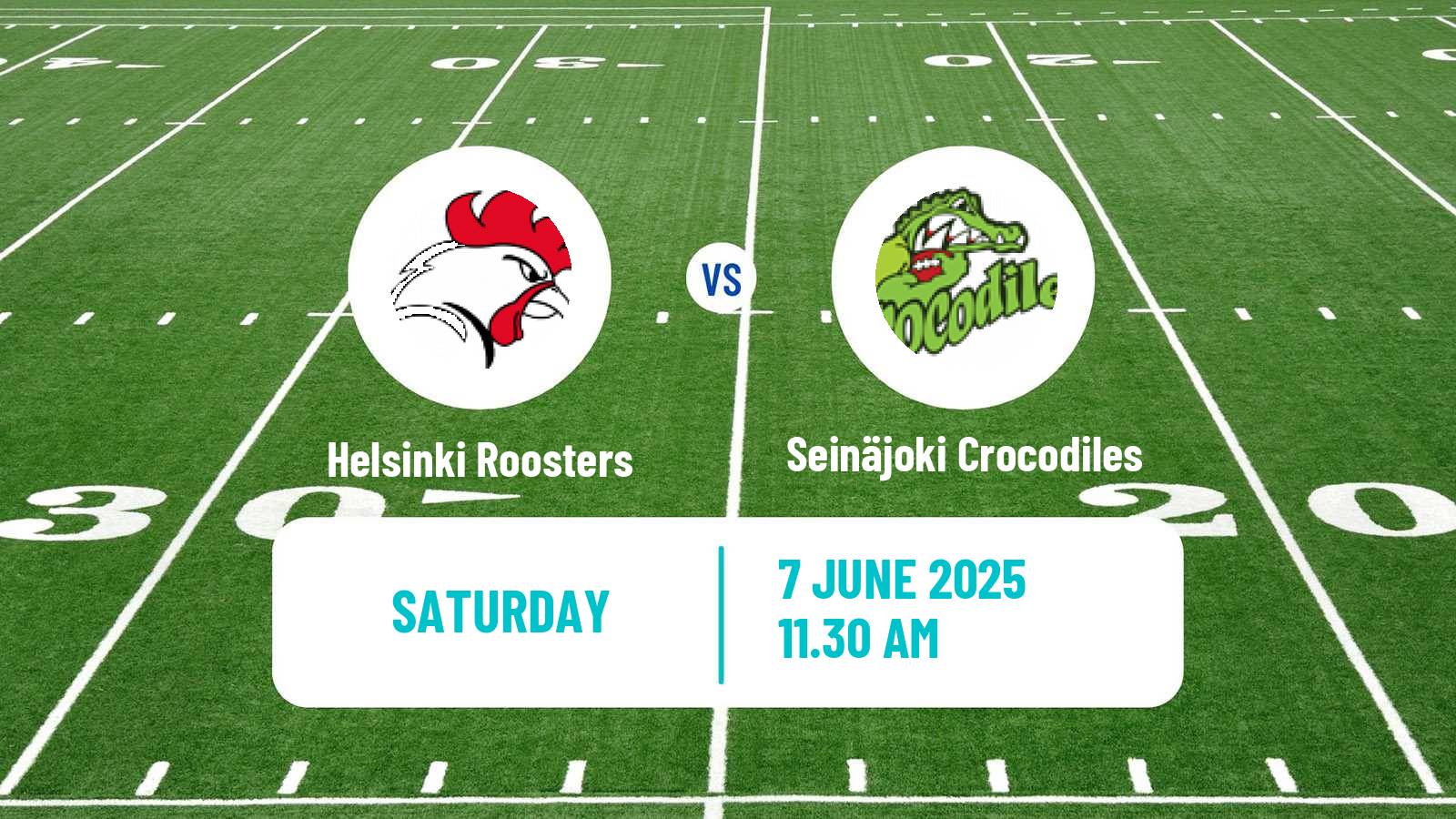 American football Finnish Vaahteraliiga Helsinki Roosters - Seinäjoki Crocodiles