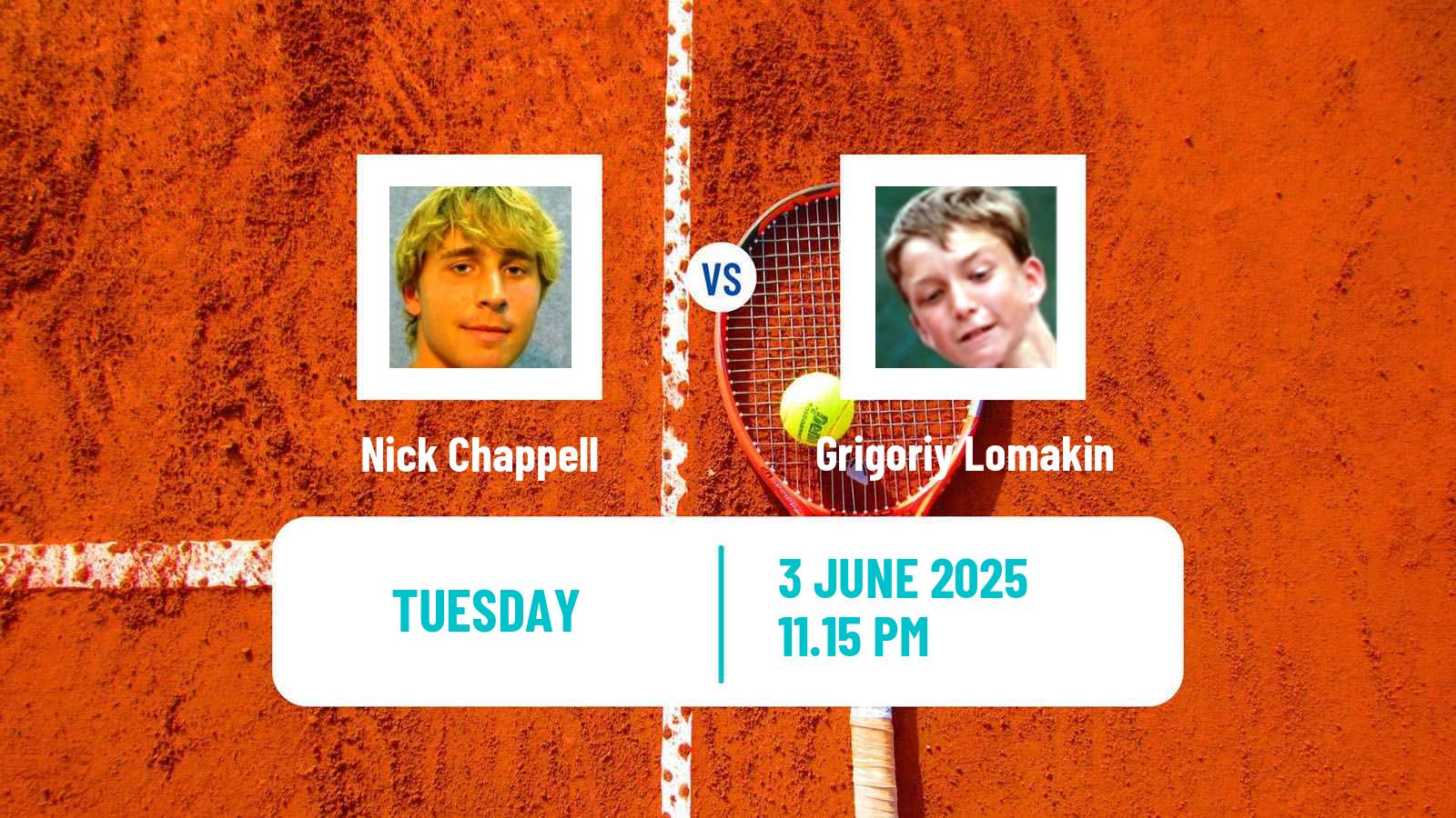 Tennis ITF M15 Luan 7 Men Nick Chappell - Grigoriy Lomakin