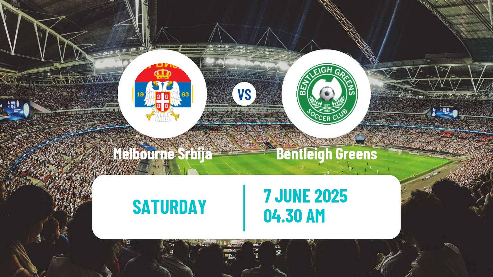 Soccer Australian Victoria Premier League Melbourne Srbija - Bentleigh Greens