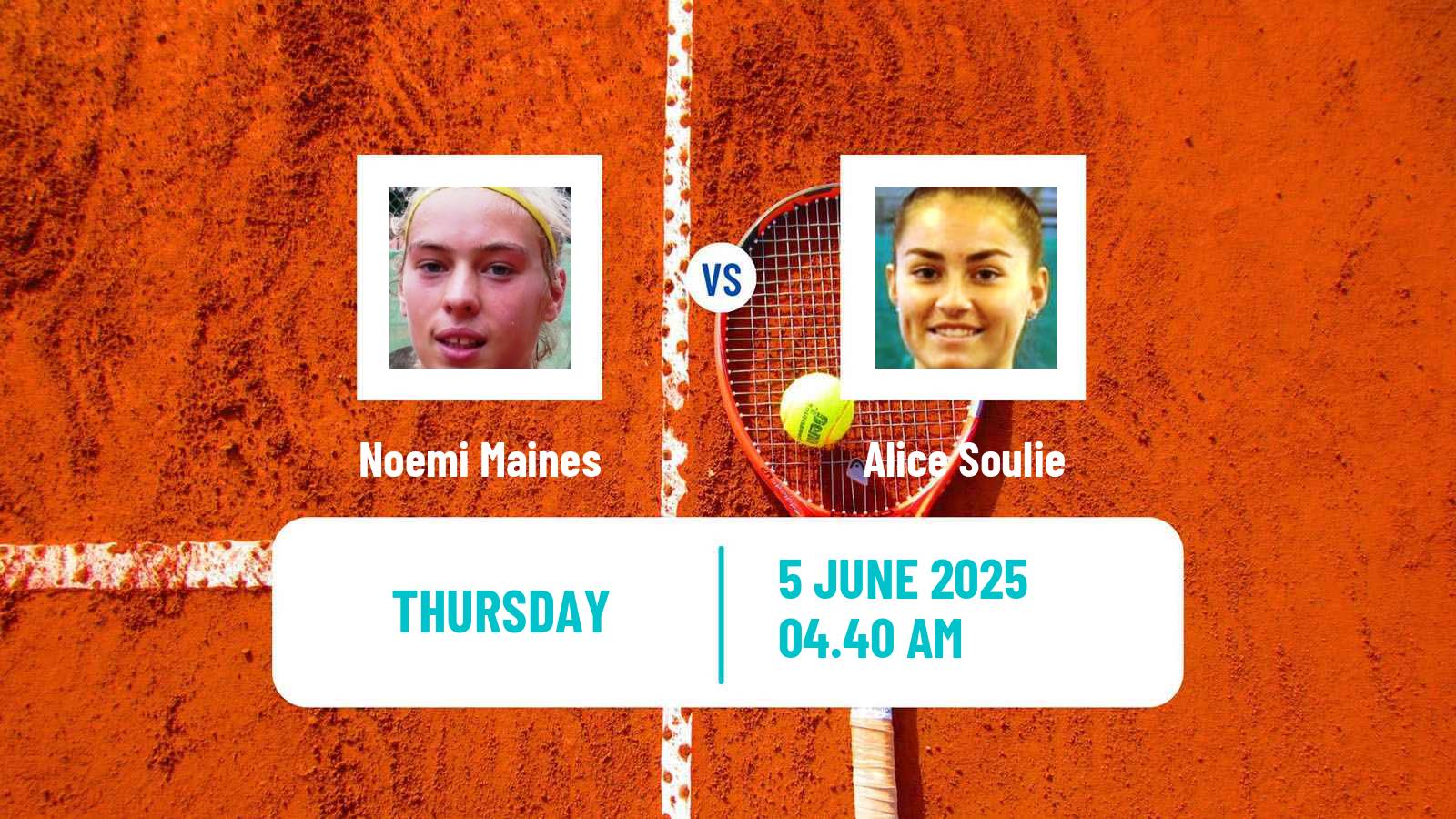 Tennis ITF W15 Monastir 22 Women Noemi Maines - Alice Soulie