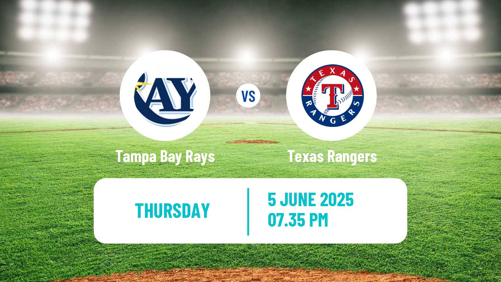Baseball MLB Tampa Bay Rays - Texas Rangers