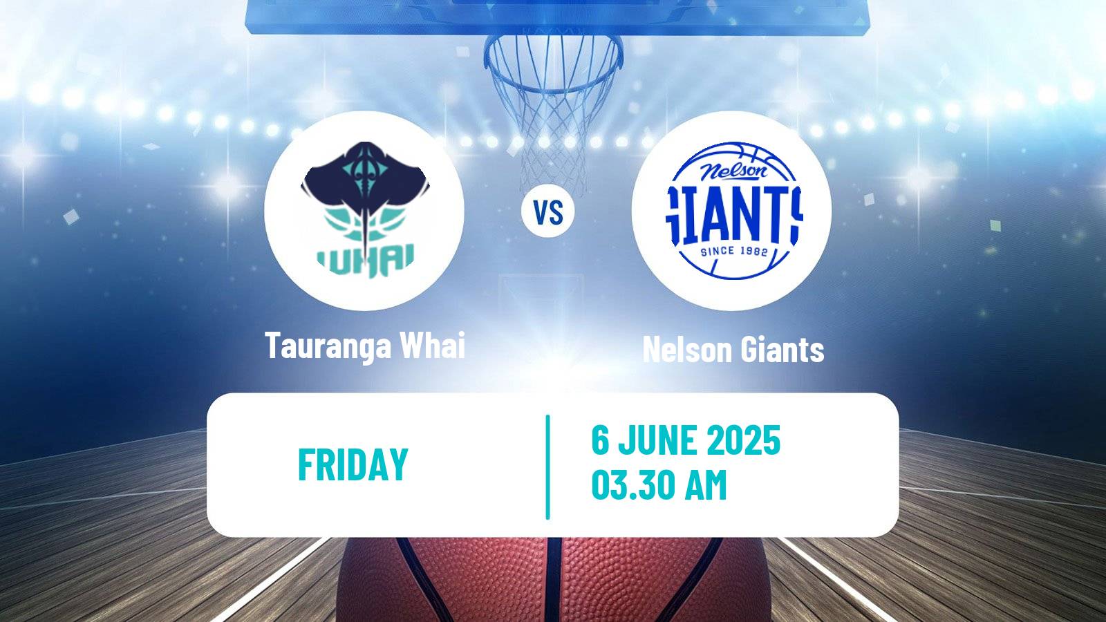 Basketball New Zealand NBL Tauranga Whai - Nelson Giants