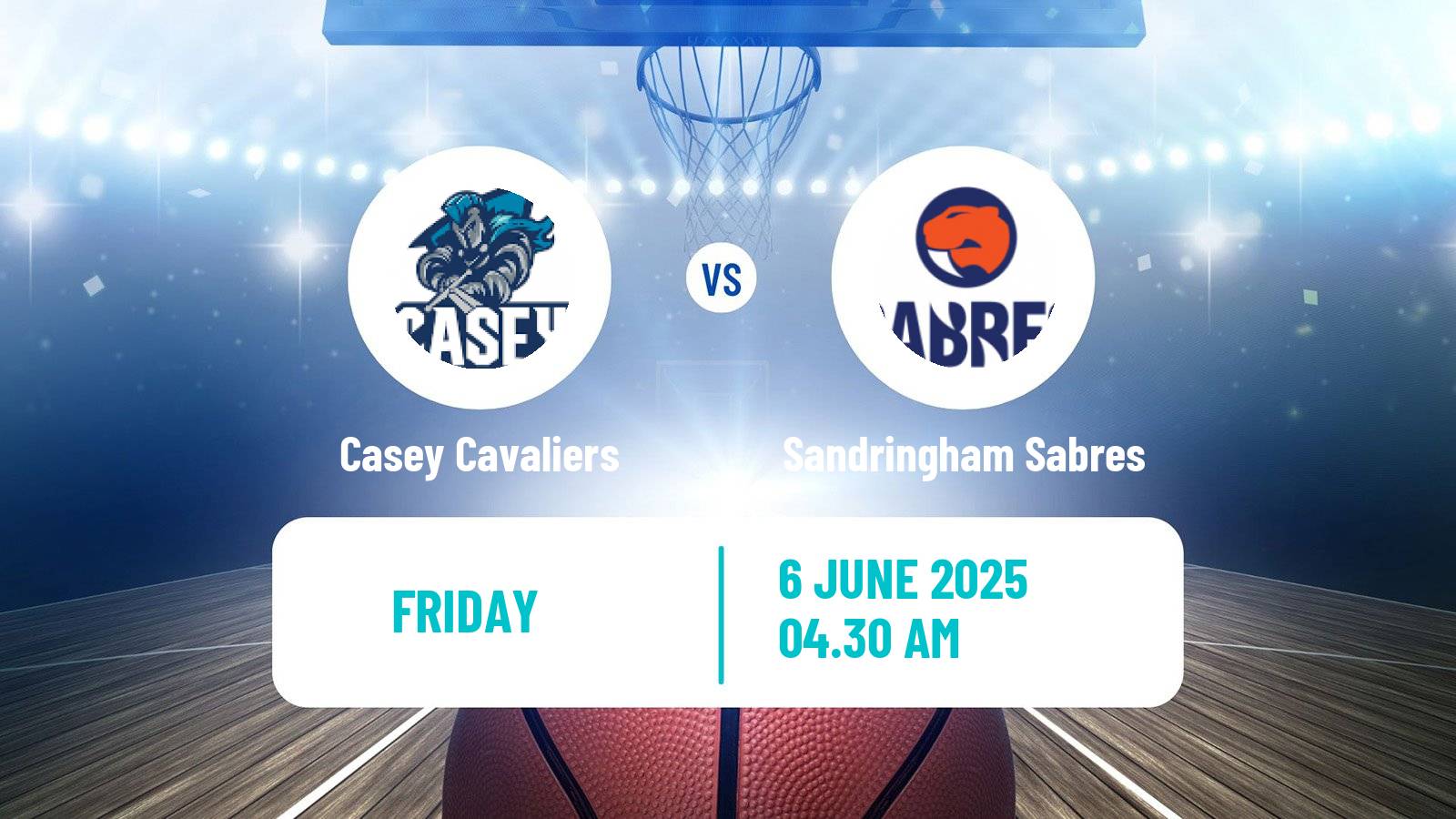 Basketball Australian NBL1 South Women Casey Cavaliers - Sandringham Sabres