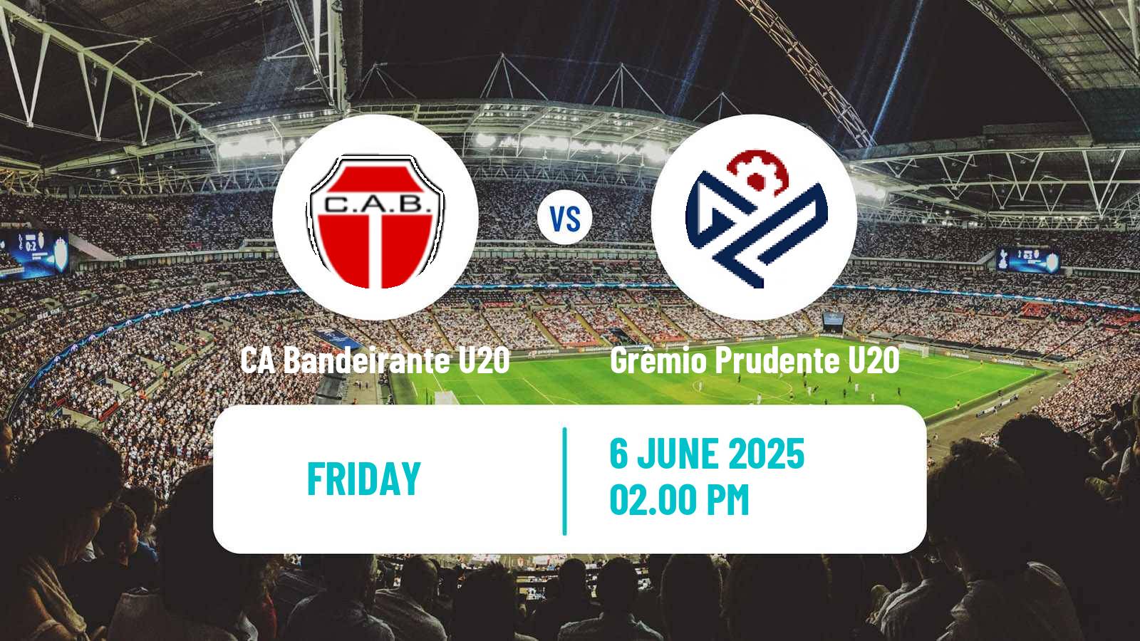 Soccer Brazilian Paulista U20 CA Bandeirante U20 - Grêmio Prudente U20