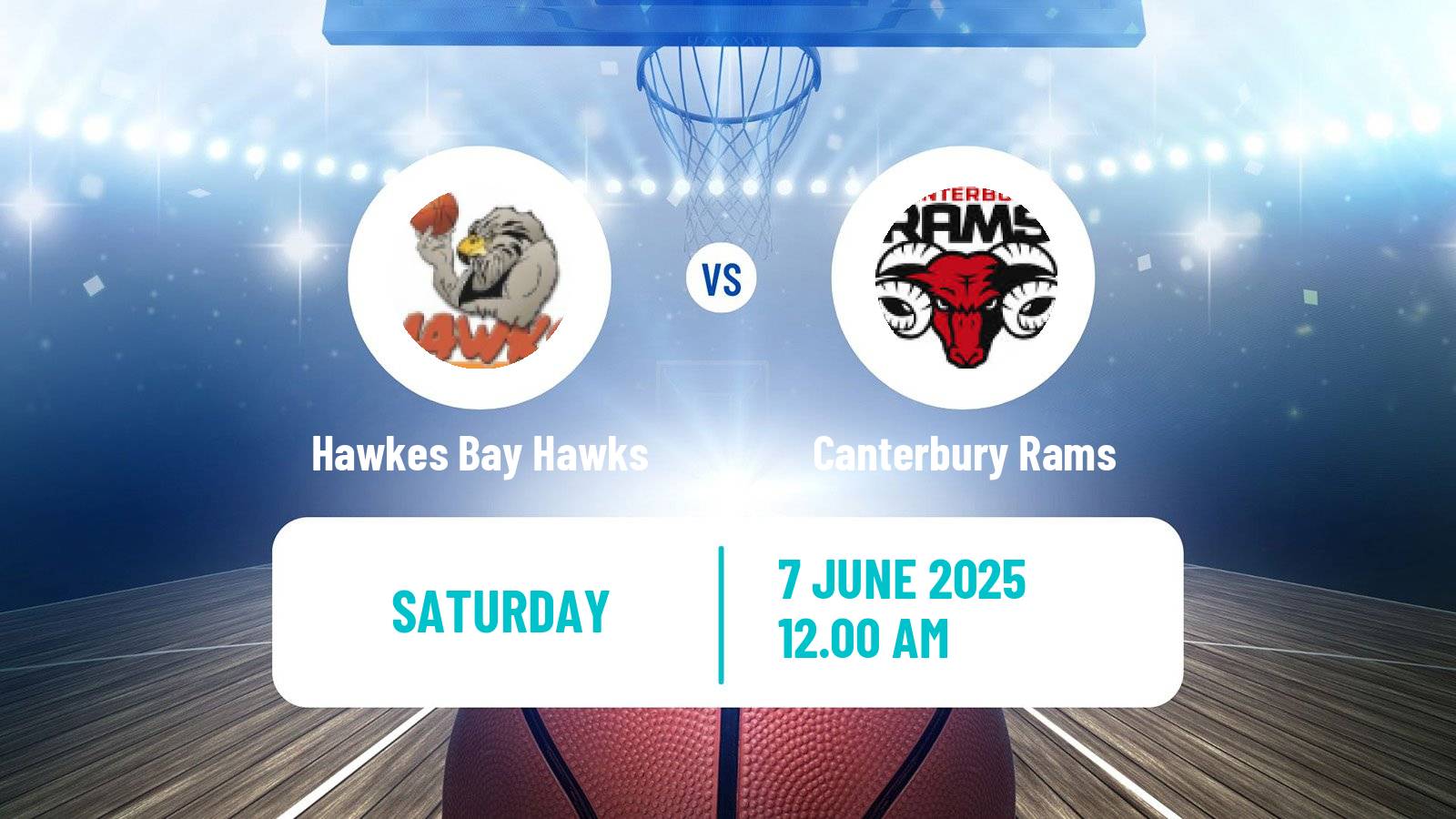 Basketball New Zealand NBL Hawkes Bay Hawks - Canterbury Rams