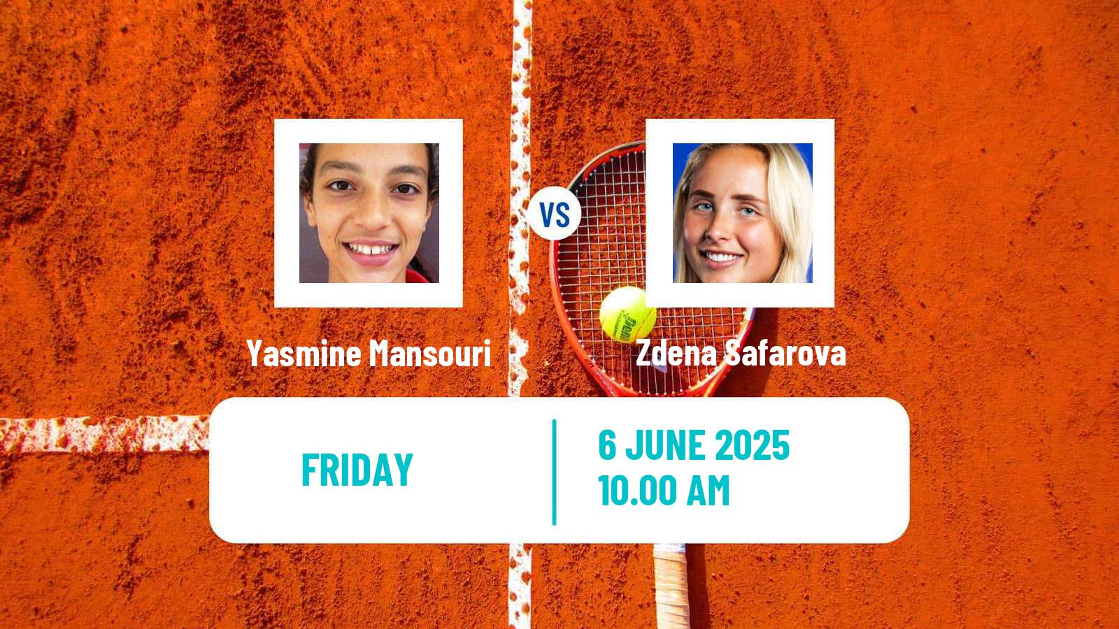Tennis ITF W15 Monastir 22 Women Yasmine Mansouri - Zdena Safarova