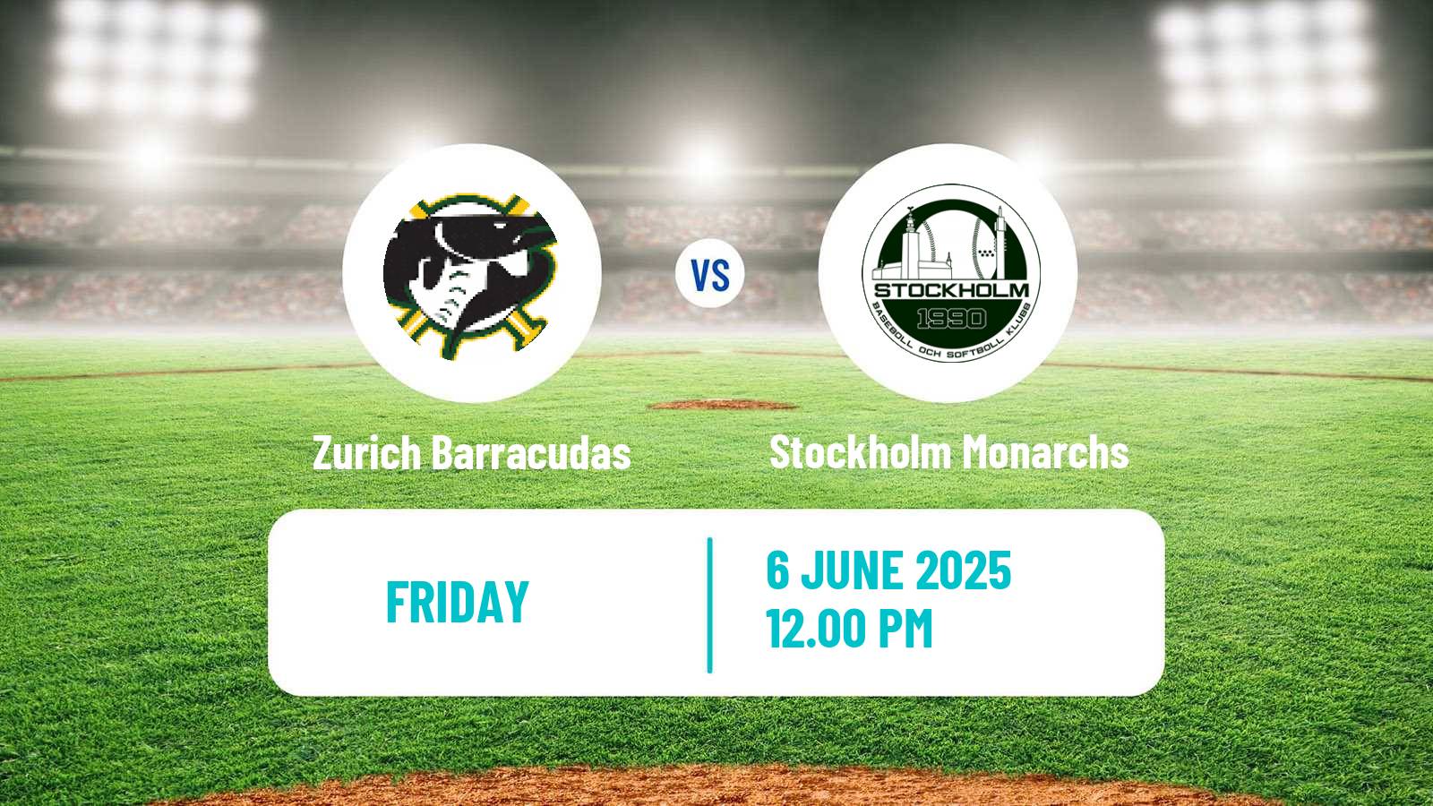 Baseball  Federations Cup Baseball Zurich Barracudas - Stockholm Monarchs