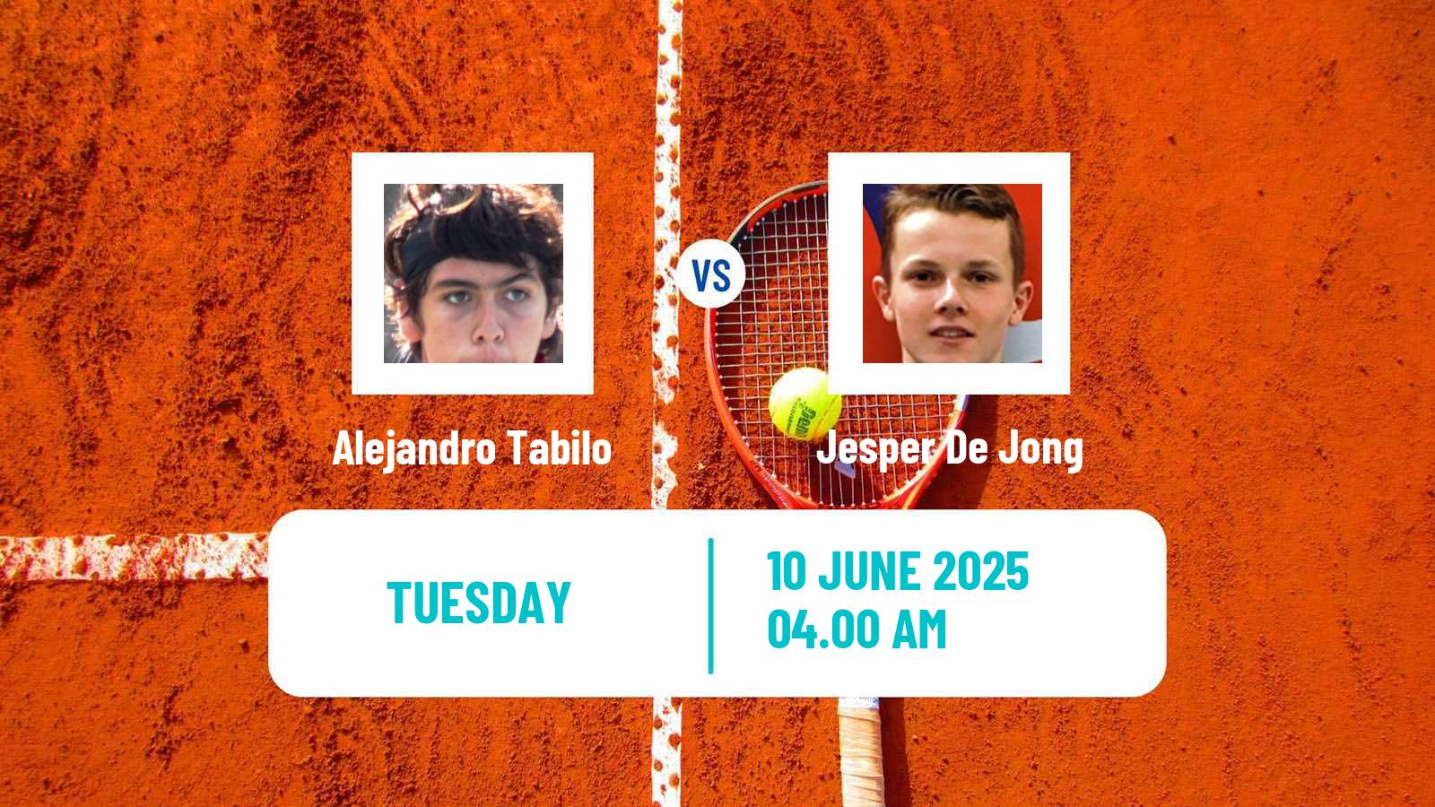 Tennis ATP Hertogenbosch Alejandro Tabilo - Jesper De Jong