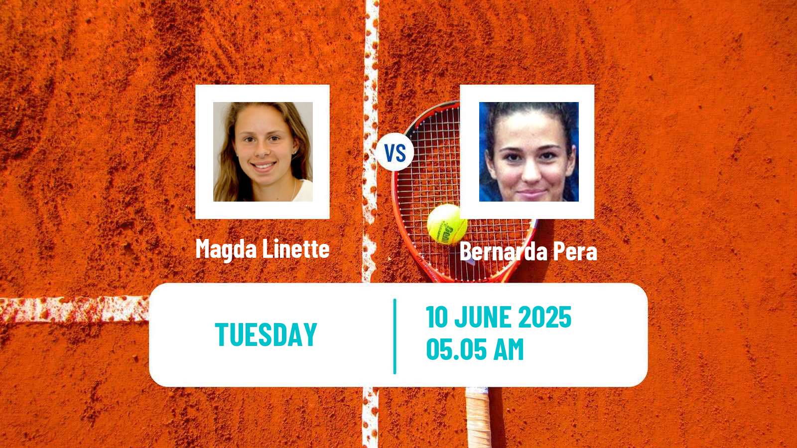 Tennis WTA Hertogenbosch Magda Linette - Bernarda Pera