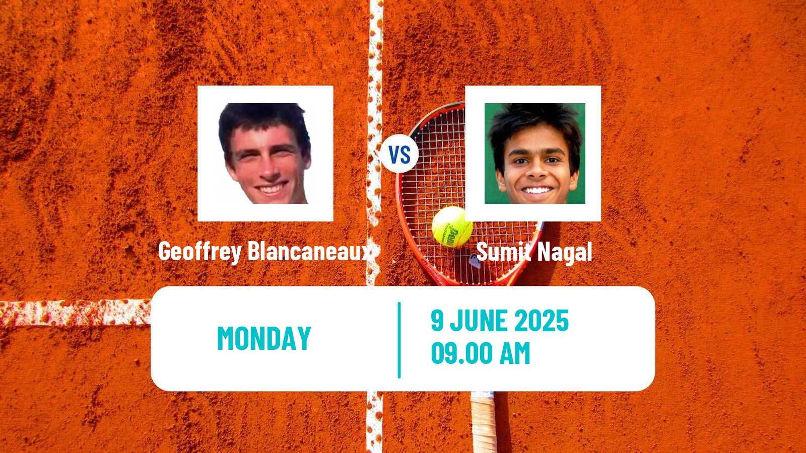 Tennis Lyon Challenger Men Geoffrey Blancaneaux - Sumit Nagal