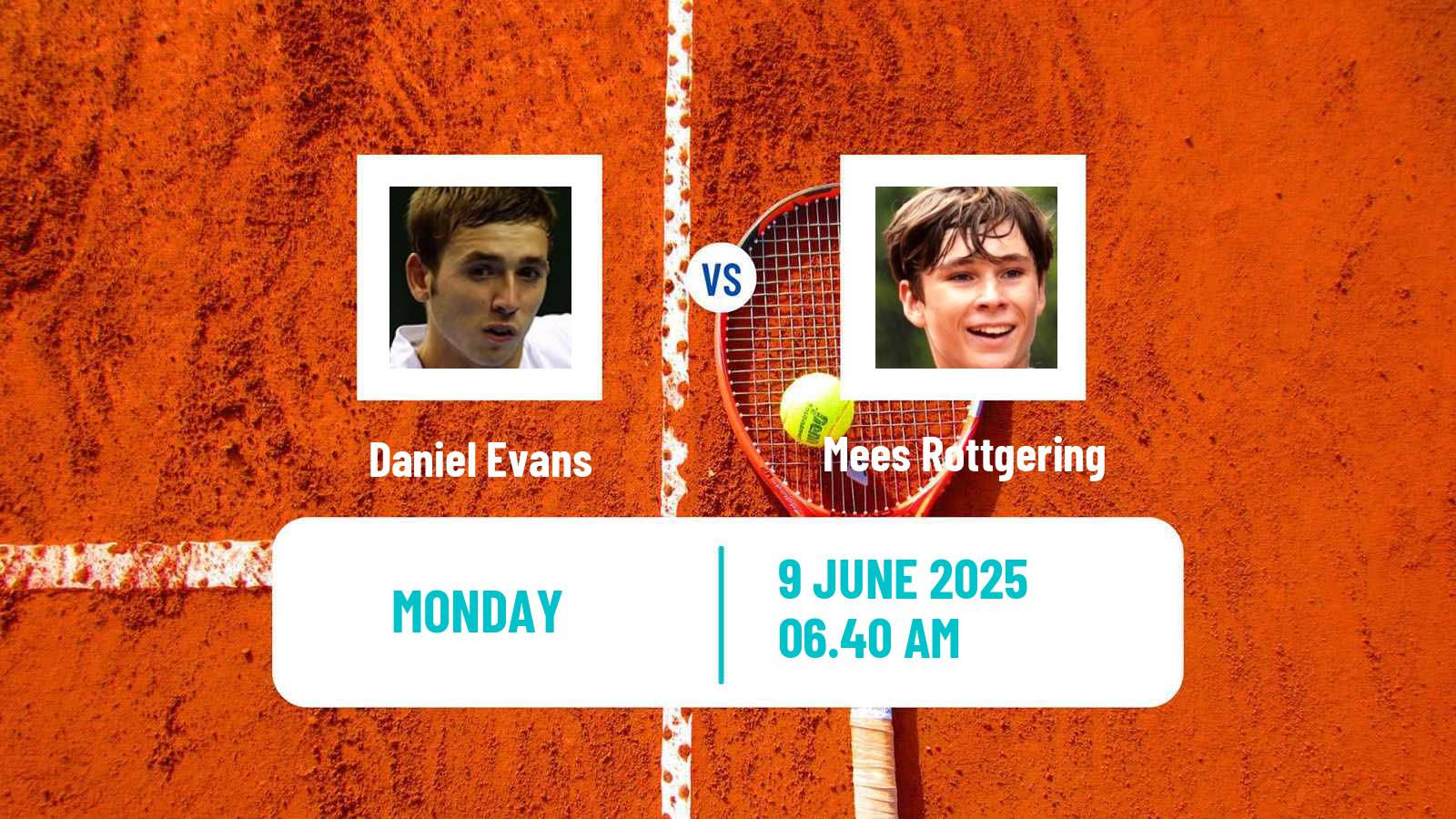 Tennis ATP Hertogenbosch Daniel Evans - Mees Rottgering