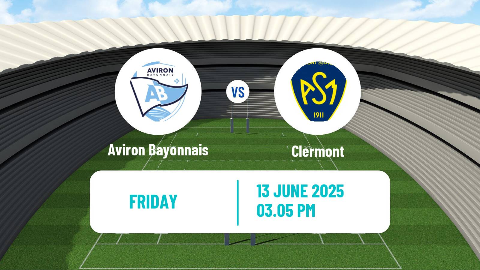 Rugby union French Top 14 Aviron Bayonnais - Clermont