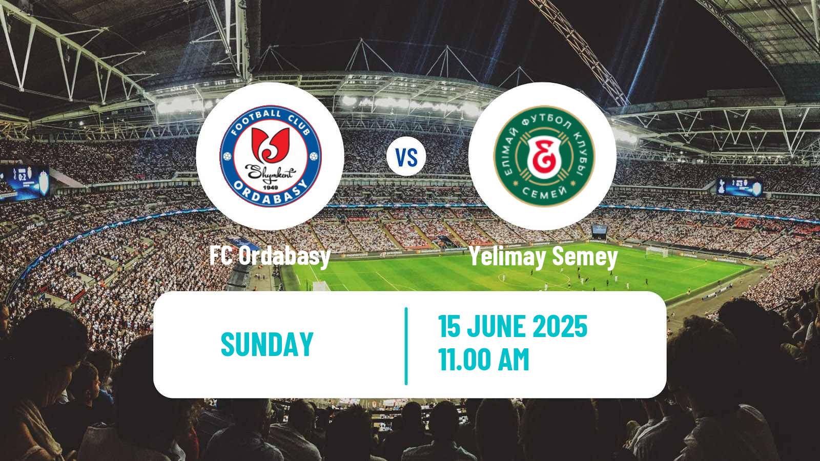 Soccer Kazakh Premier League Ordabasy - Yelimay Semey