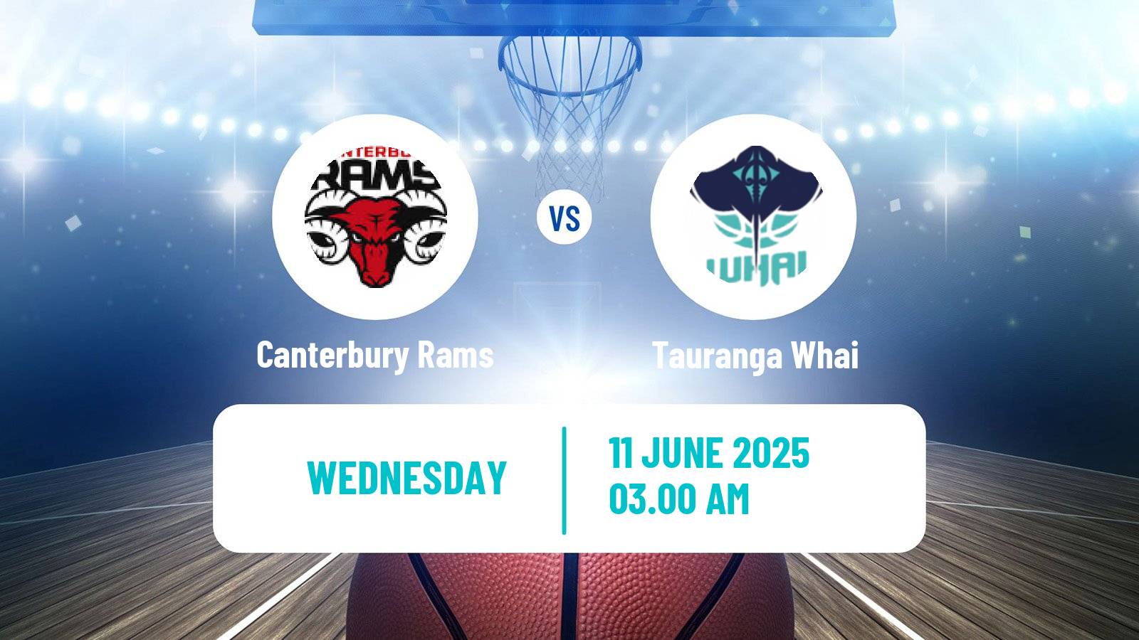 Basketball New Zealand NBL Canterbury Rams - Tauranga Whai
