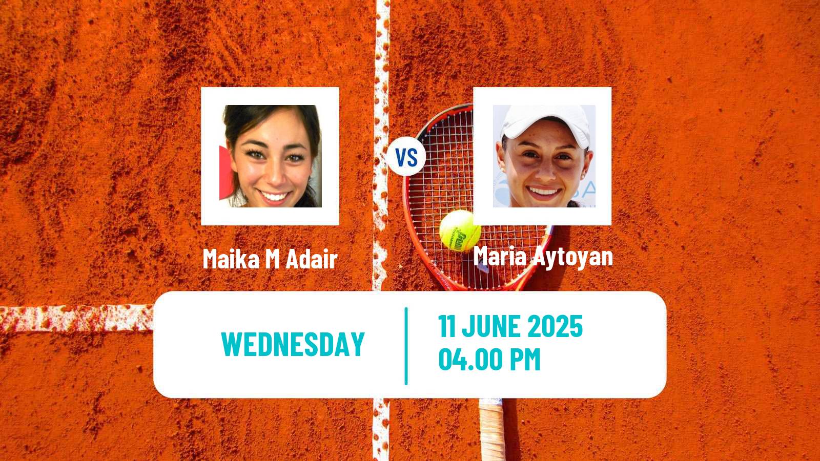Tennis ITF W15 San Diego Ca 3 Women Maika M Adair - Maria Aytoyan