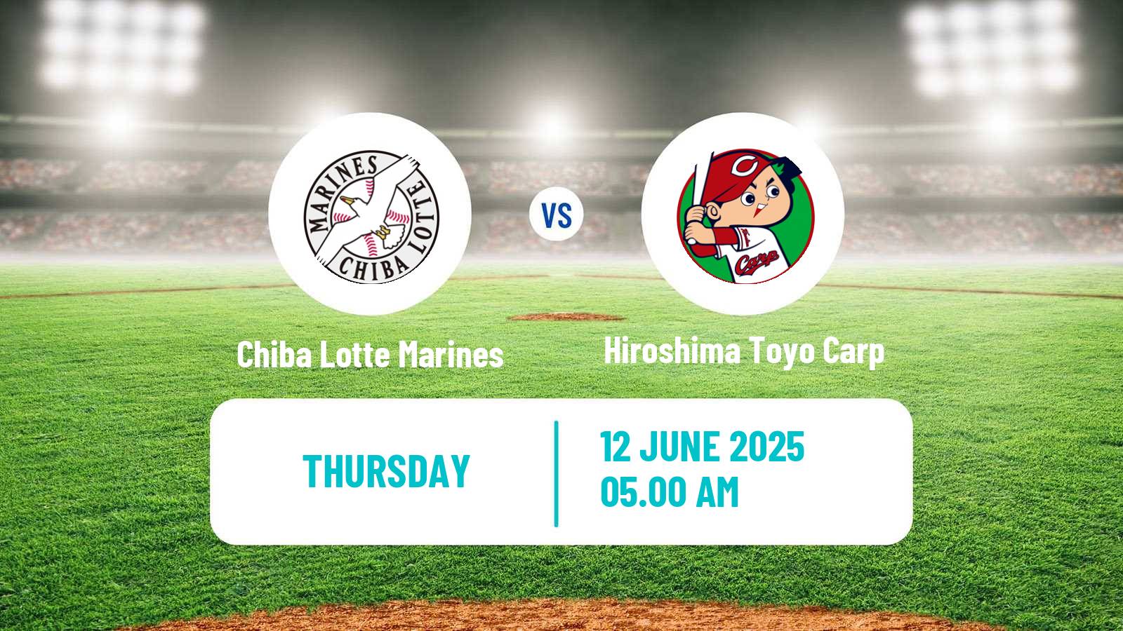 Baseball NPB Chiba Lotte Marines - Hiroshima Toyo Carp