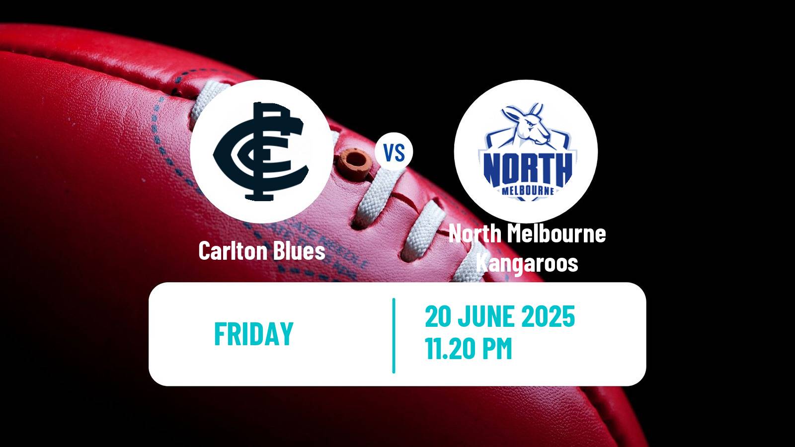 Aussie rules AFL Carlton Blues - North Melbourne Kangaroos