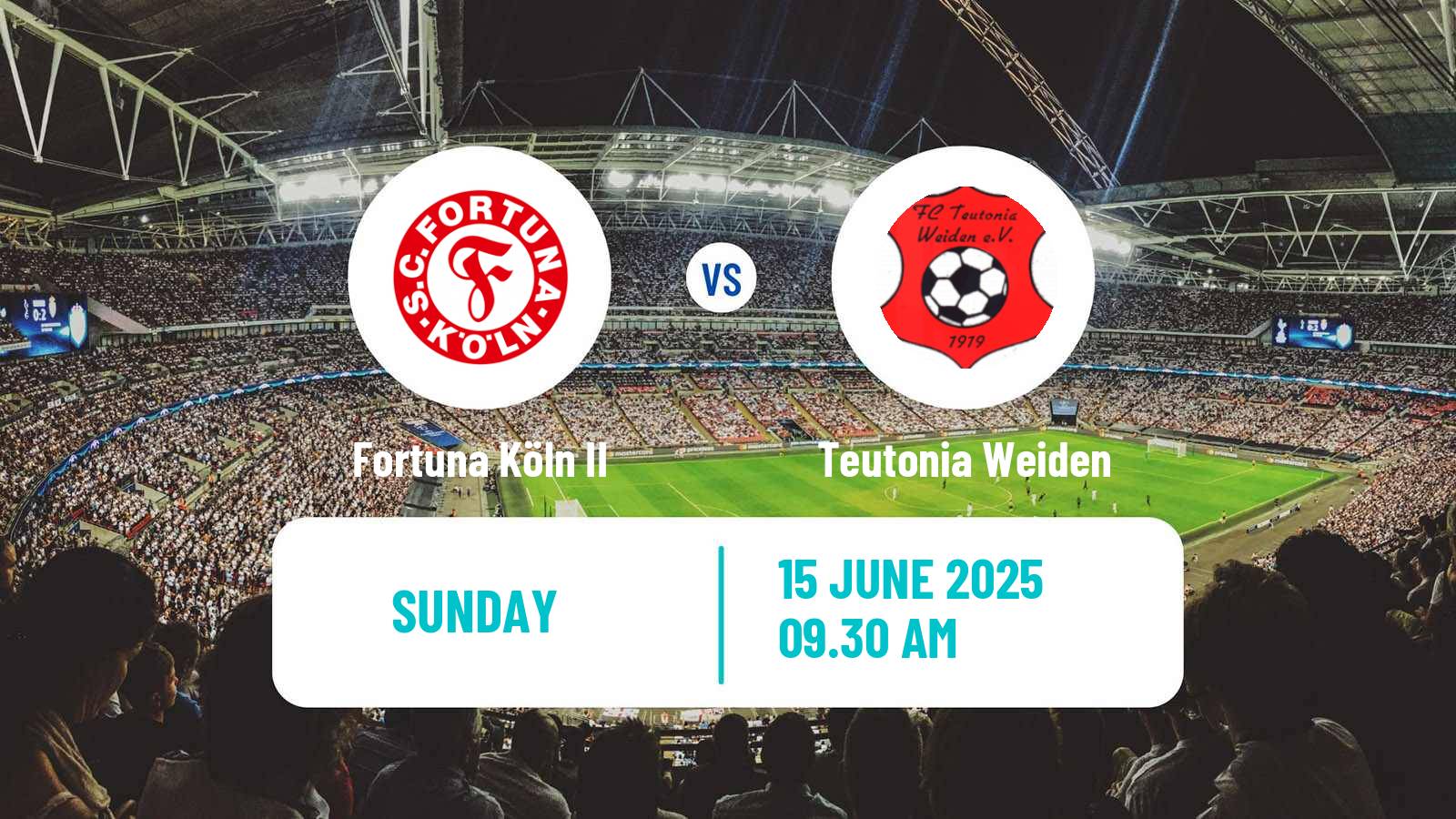 Soccer German Oberliga Mittelrhein Fortuna Köln II - Teutonia Weiden