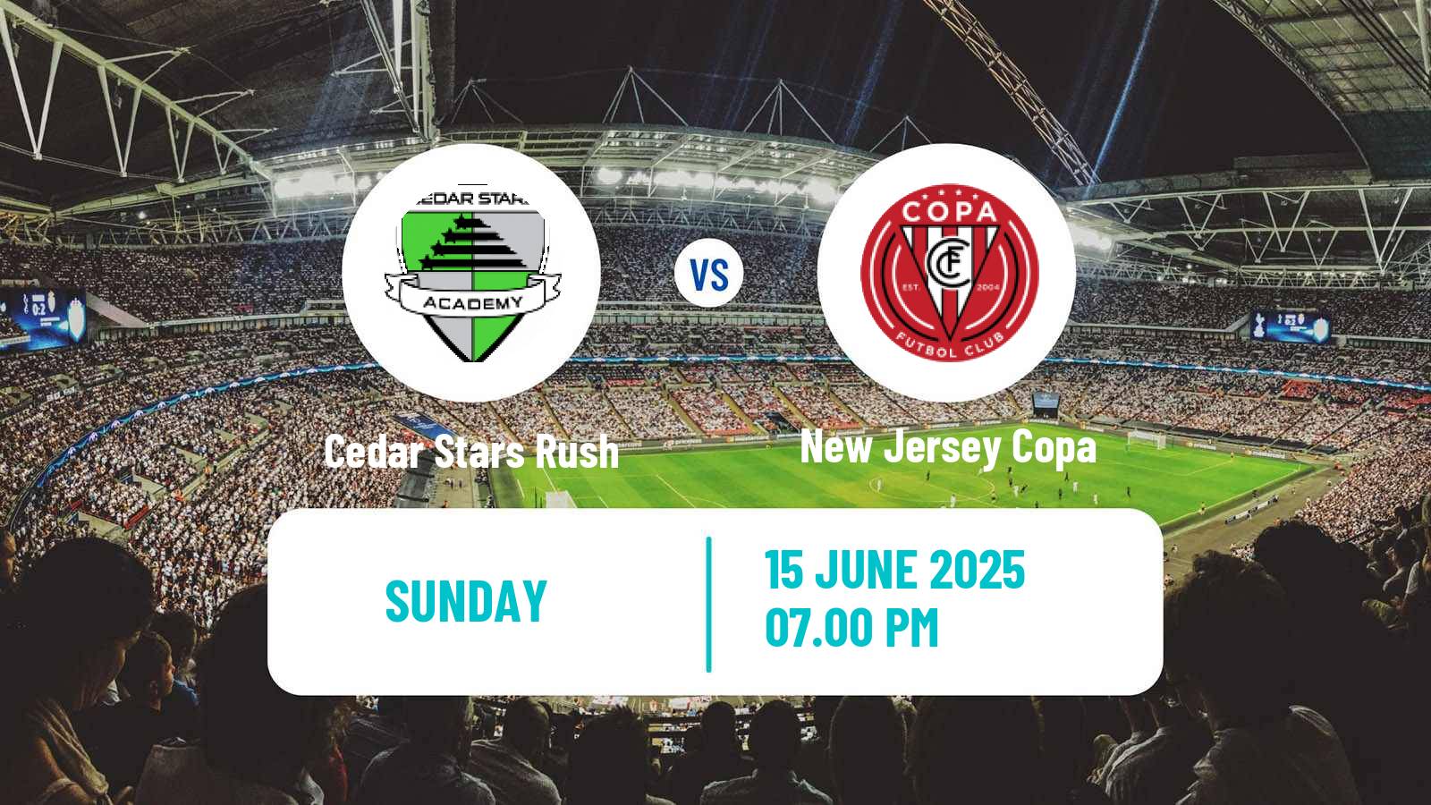 Soccer USL League Two Cedar Stars Rush - New Jersey Copa