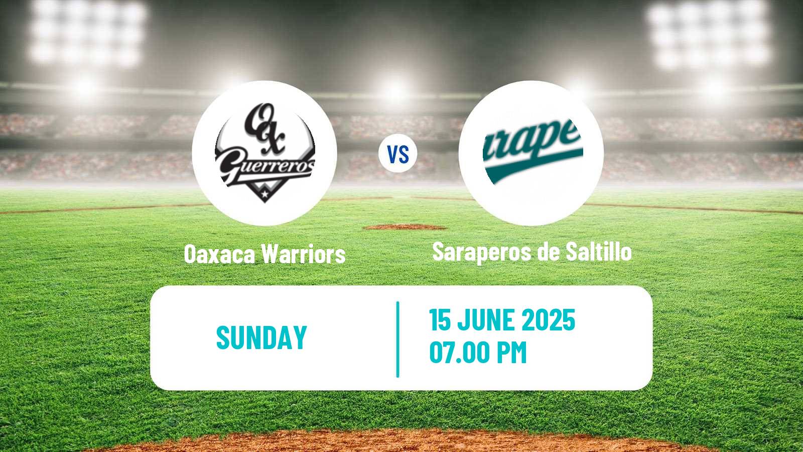 Baseball LMB Oaxaca Warriors - Saraperos de Saltillo