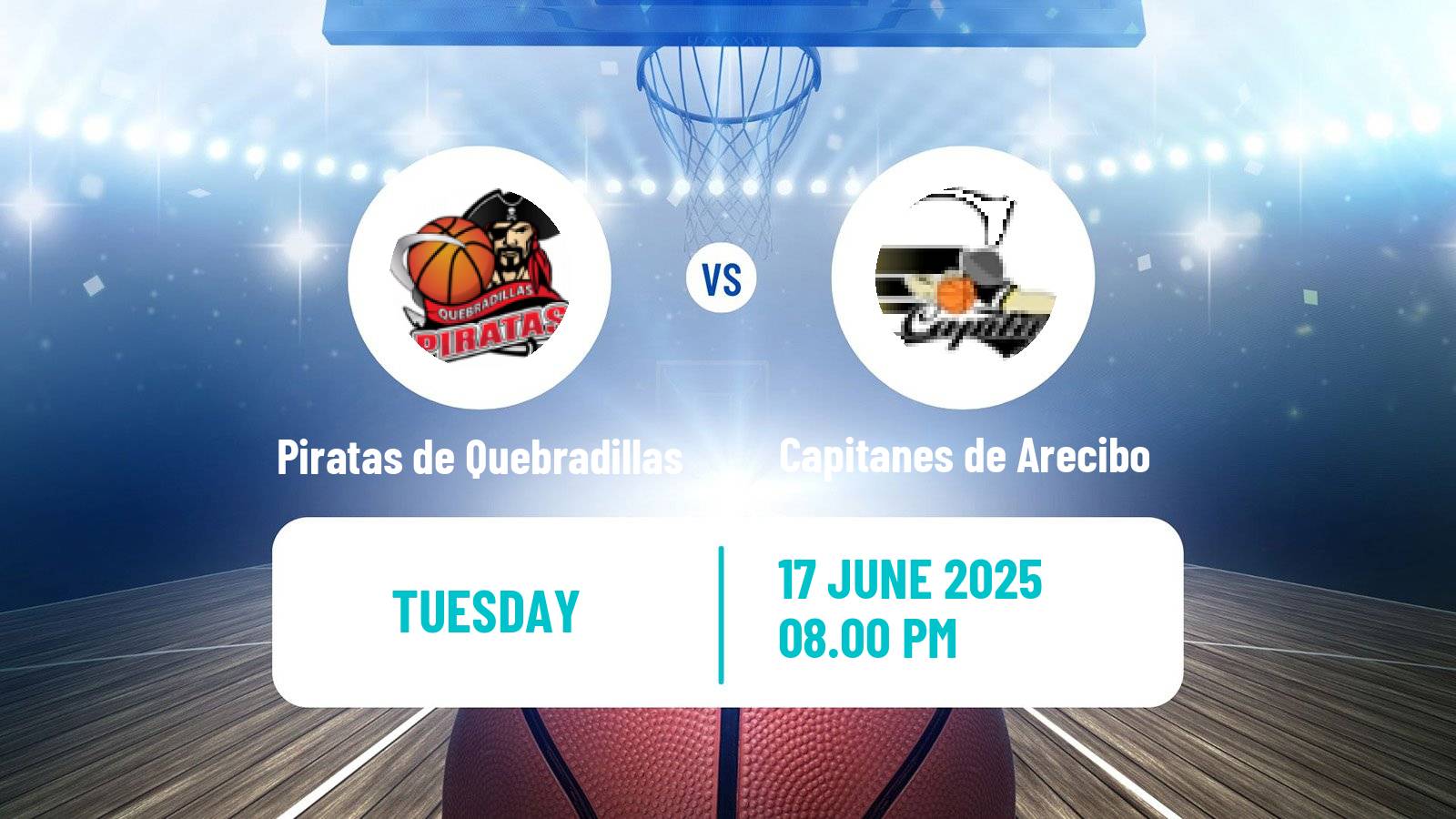 Basketball Puerto Rican BSN Piratas de Quebradillas - Capitanes de Arecibo