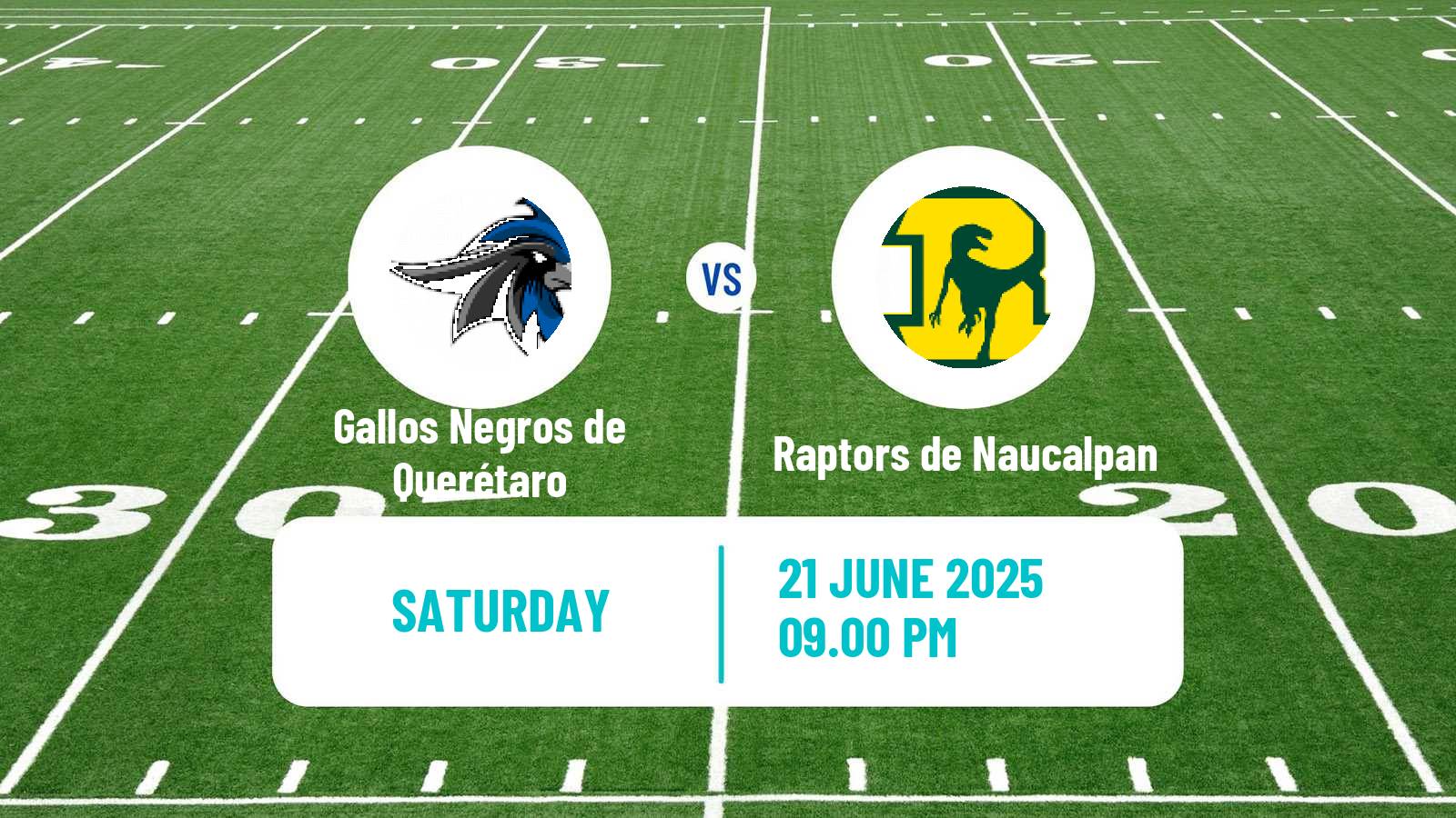 American football Mexican LFA Gallos Negros de Querétaro - Raptors de Naucalpan