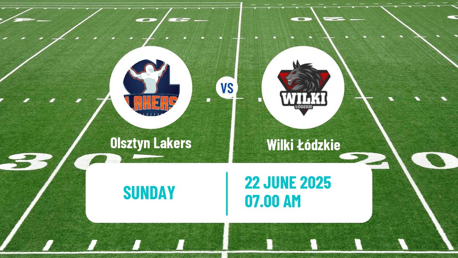 American football Polish PFL 1 Olsztyn Lakers - Wilki Łódzkie
