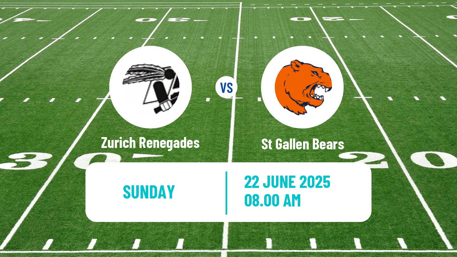 American football Swiss NLA American Football Zurich Renegades - St Gallen Bears