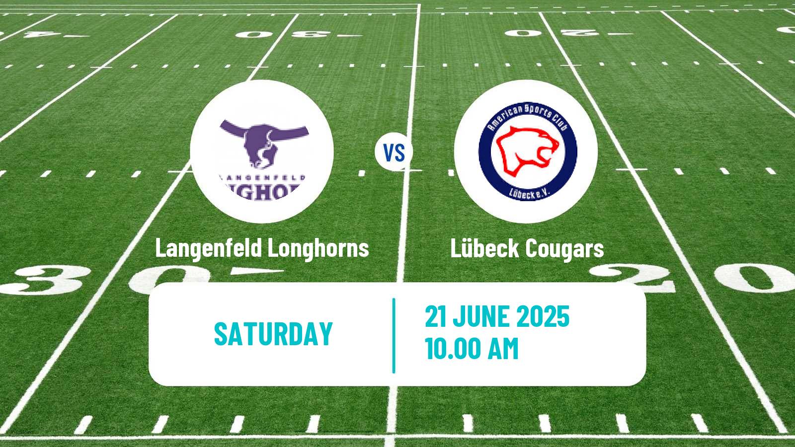 American football German GFL 2 Langenfeld Longhorns - Lübeck Cougars