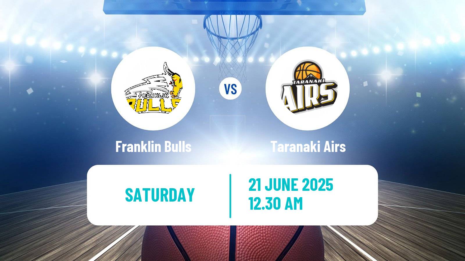 Basketball New Zealand NBL Franklin Bulls - Taranaki Airs