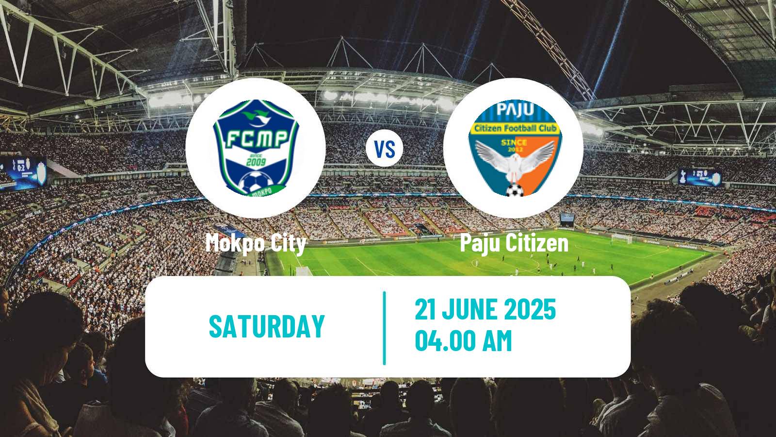 Soccer South Korean K3 League Mokpo City - Paju Citizen