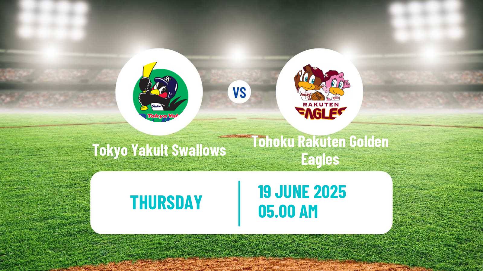 Baseball NPB Tokyo Yakult Swallows - Tohoku Rakuten Golden Eagles