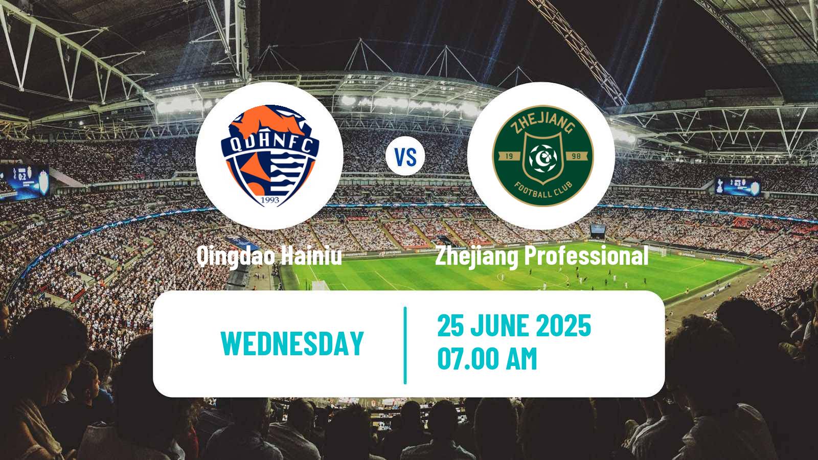 Soccer Chinese Super League Qingdao Hainiu - Zhejiang Professional