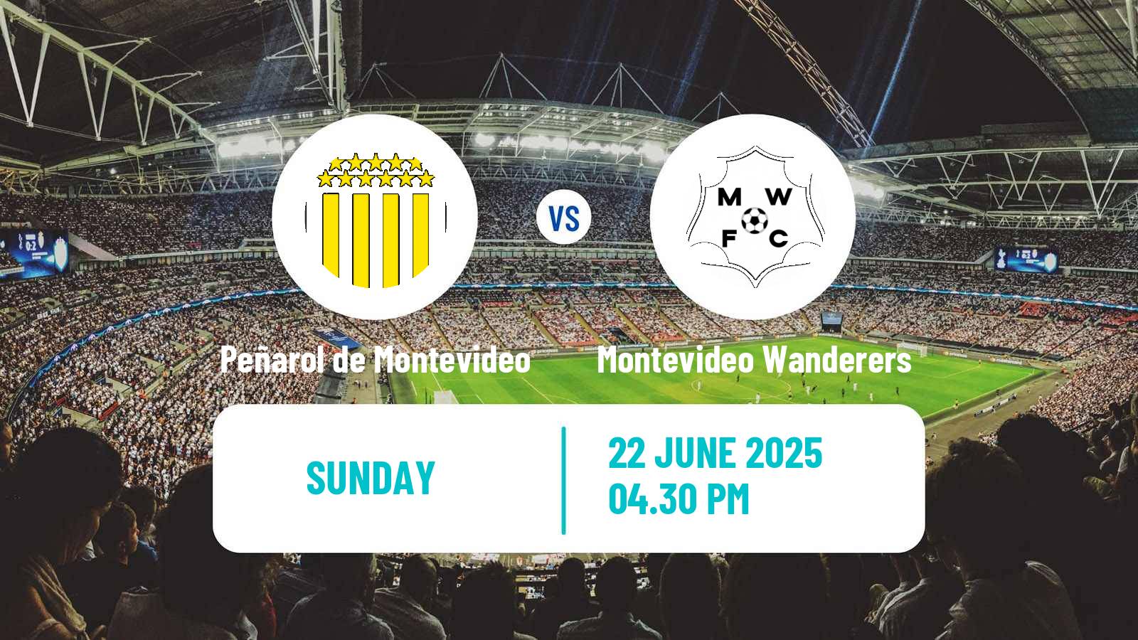 Soccer Uruguayan Primera Division Peñarol de Montevideo - Montevideo Wanderers