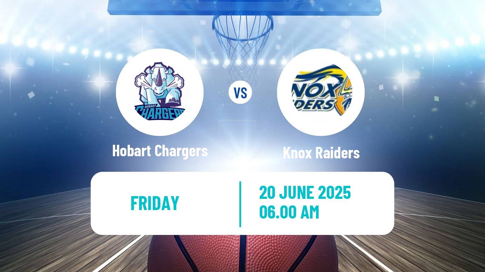 Basketball Australian NBL1 South Hobart Chargers - Knox Raiders