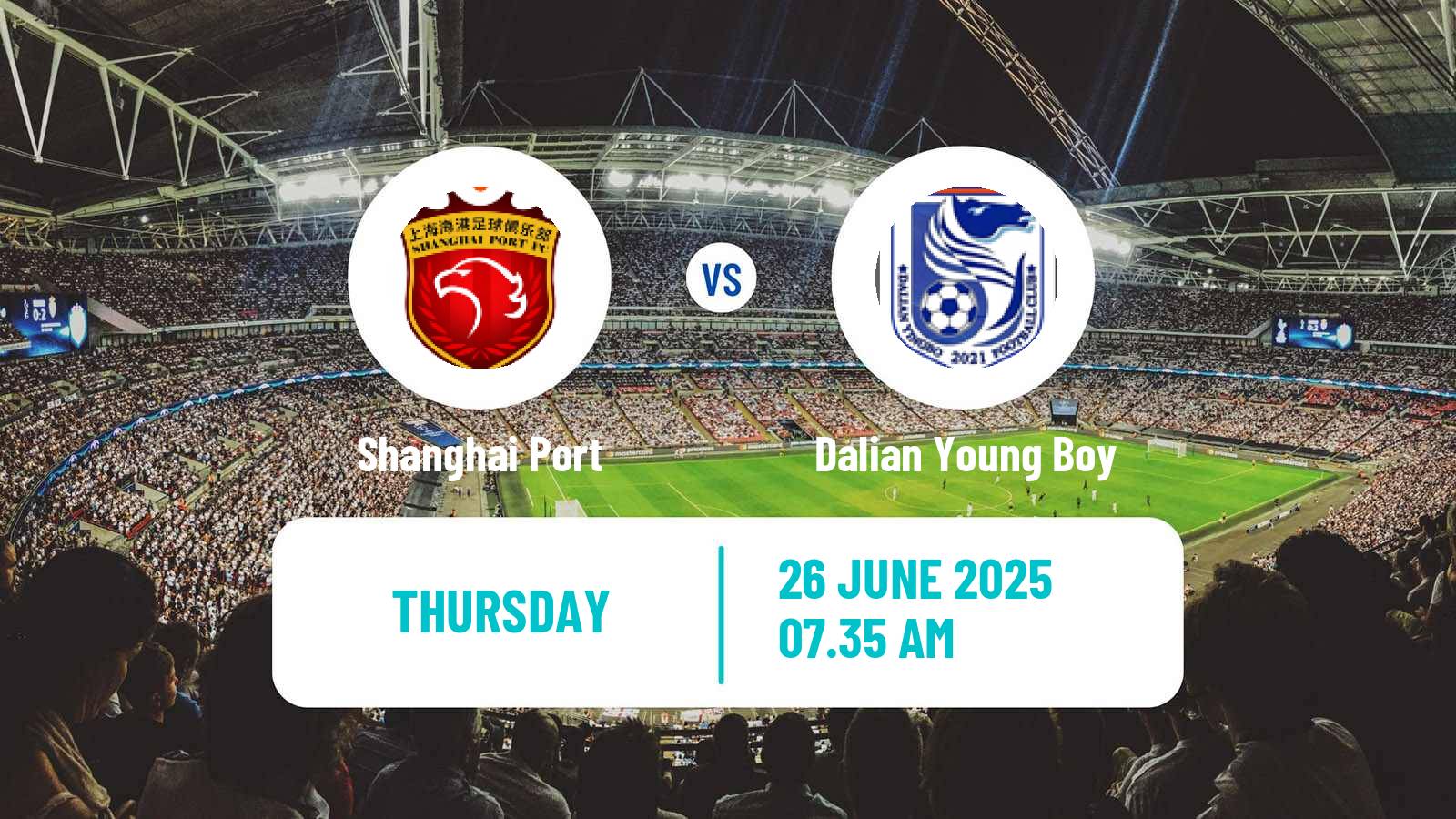 Soccer Chinese Super League Shanghai Port - Dalian Young Boy