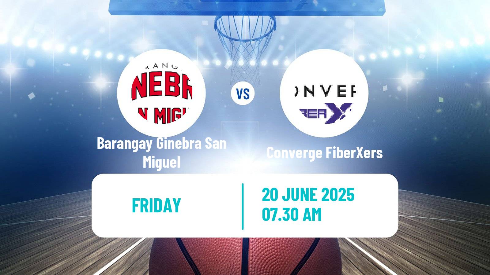 Basketball Philippines Cup Barangay Ginebra San Miguel - Converge FiberXers