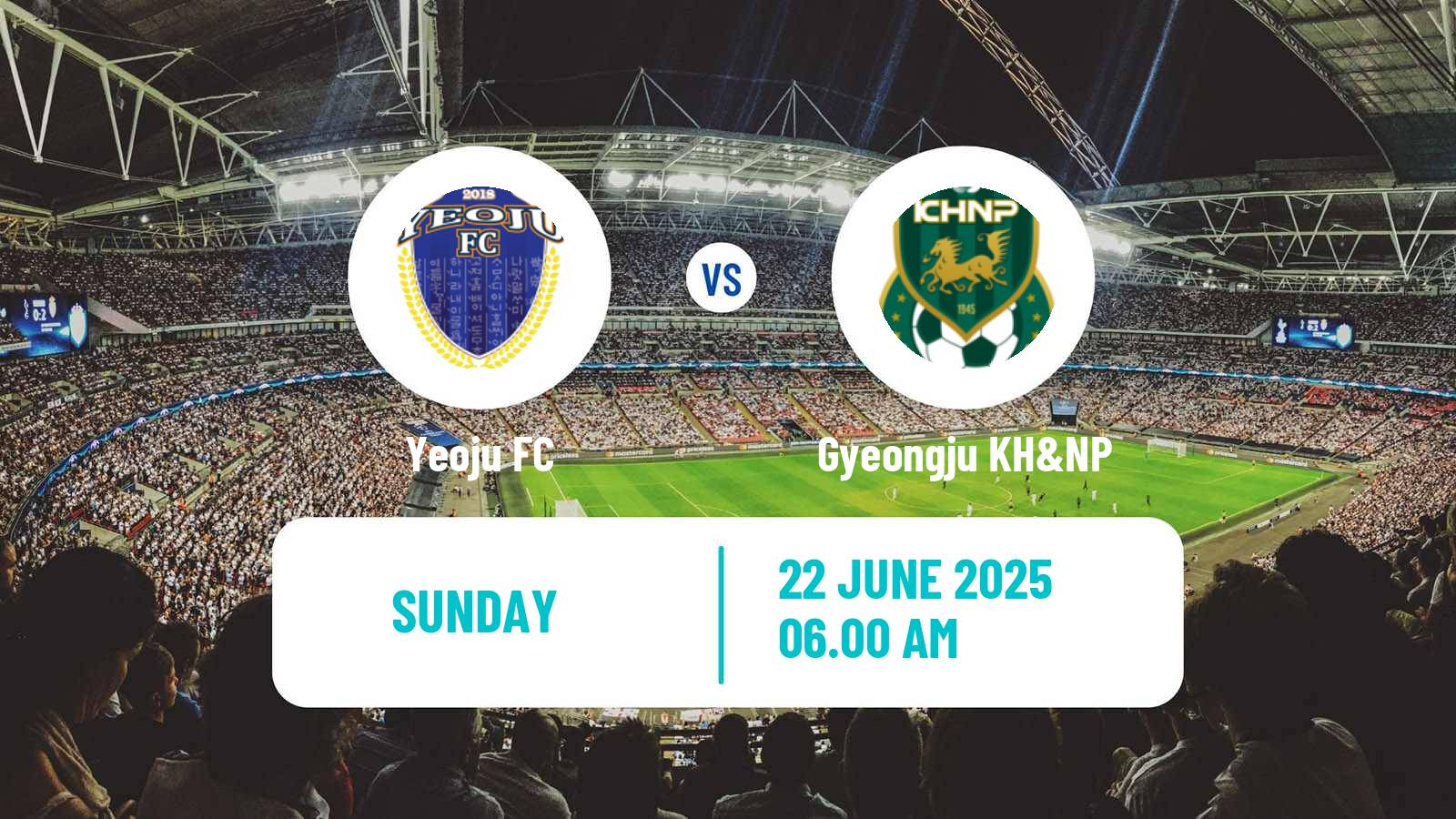 Soccer South Korean K3 League Yeoju - Gyeongju KH&NP