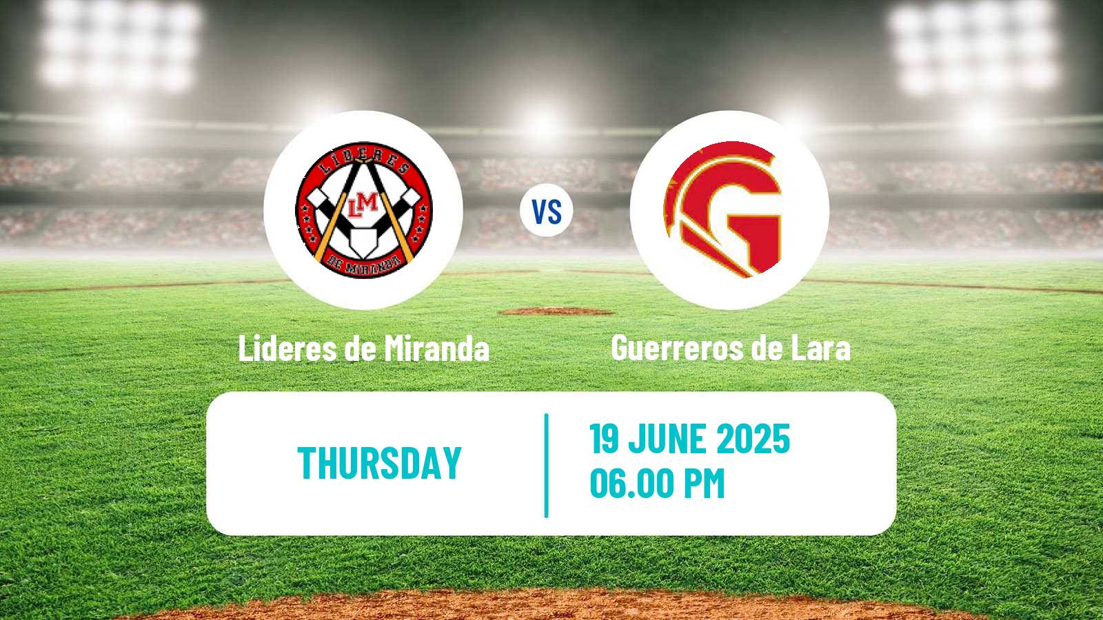 Baseball Venezuelan LMBP Lideres de Miranda - Guerreros de Lara