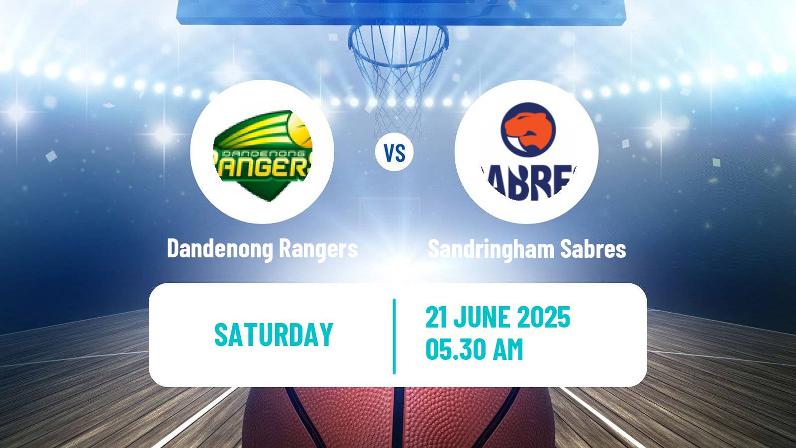 Basketball Australian NBL1 South Dandenong Rangers - Sandringham Sabres