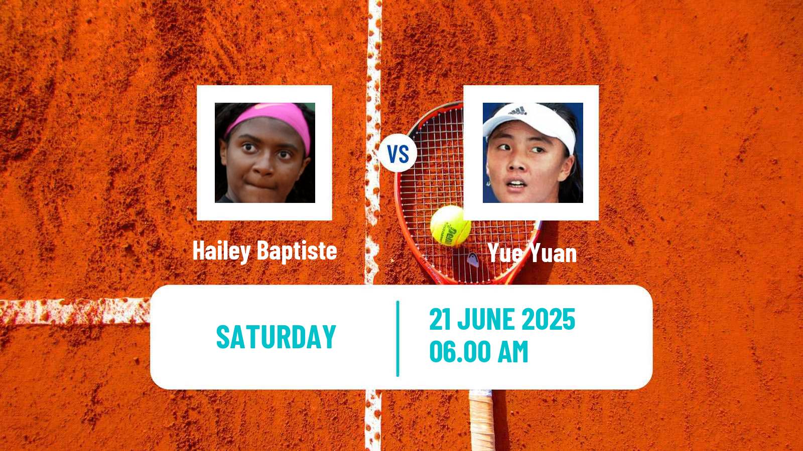 Tennis WTA Eastbourne Hailey Baptiste - Yue Yuan