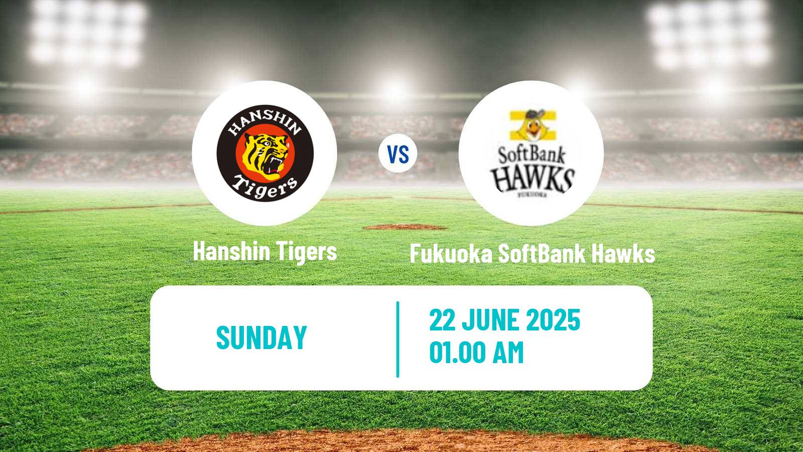 Baseball NPB Hanshin Tigers - Fukuoka SoftBank Hawks